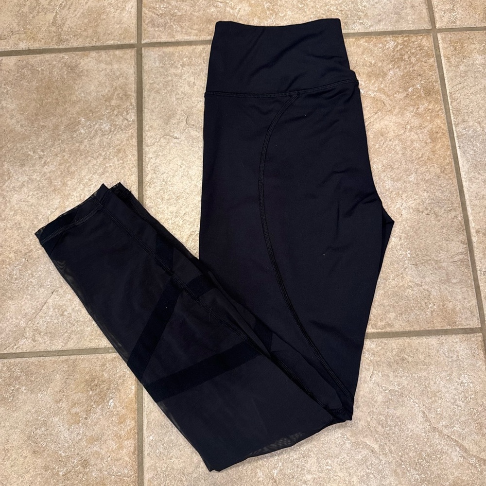 VSX Black High-Waisted Mesh Cut Out Leggings